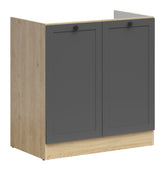 Junona Line - Underskap/Vask 80 cm - Dører - Grafitt/Eik